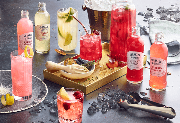 Franklin & Sons | Ginger Beer | Rhubarb Lemonade | Cheery & Plum | Raspberry Lemonade
