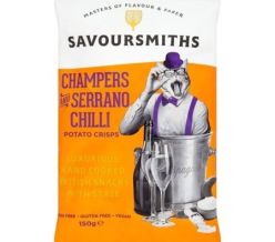 SAVOURSMITHS Champers and Serrano Chilli Potato Crisps
