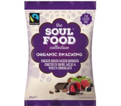 Freeze Dried Mixed Berries coated in Dark, Milk and White chocolate – 50g bags - £2.29