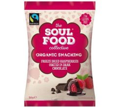 Freeze Dried Raspberries coated in Dark Chocolate – 50g bags - £2.29