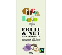 Cocoa Loco Milk Chocolate Fruit and Nut Bar 100g (Organic & Fairtrade)