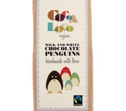 Cocoa Loco Milk and White Chocolate Penguins 110g (Organic & Fairtrade)