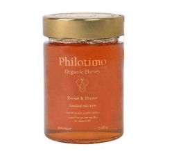Philotimo Greek Raw Organic Thyme Honey 450 gr (Great Taste Awarded 2017)