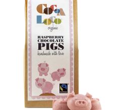Cocoa Loco Raspberry Chocolate Pigs 100g (Organic & Fairtrade)