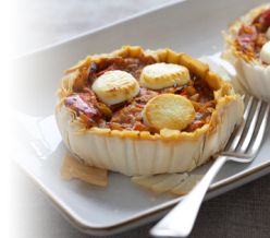 field fare Red Onion, Sweet Chilli & Goats Cheese Filo Tart