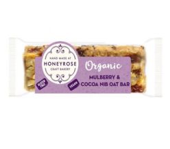 Mulberry & Cocoa Nib Oat Bar, Organic & Gluten Free
