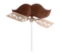 Cocoa Loco Milk Chocolate Moustache Lolly 20g (Organic & Fairtrade)