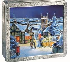 Village in Winter Tin w/ 400g Assorted Biscuits